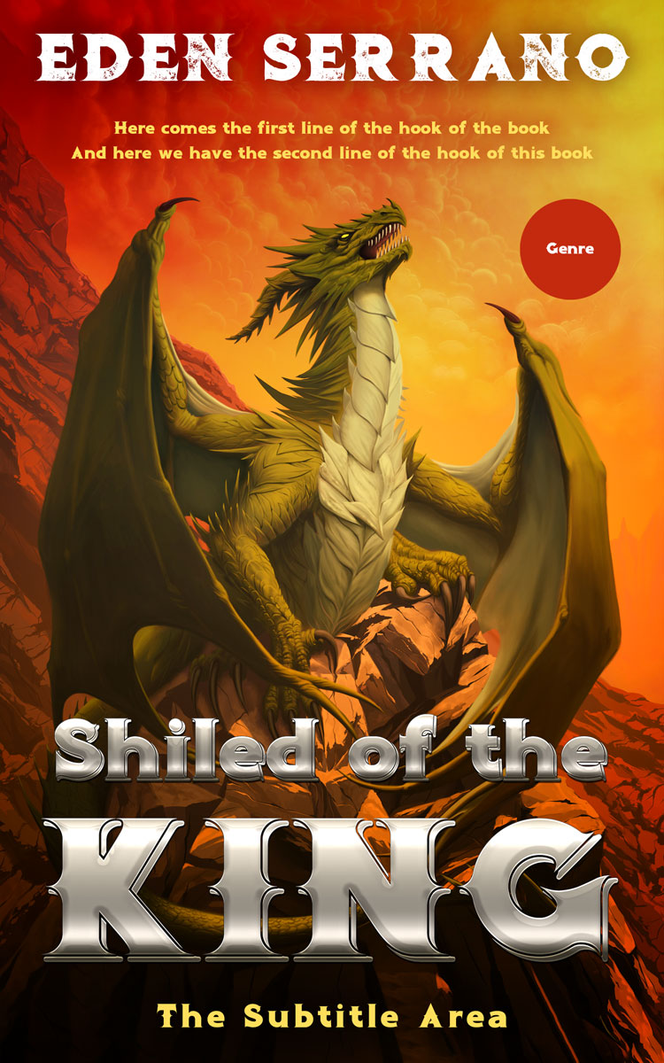 2D view of Premade Fantasy Book Cover - Orange Roughy