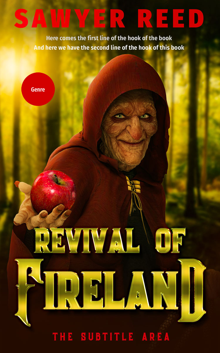 2D view of Premade Fantasy Book Cover - Golden Grass