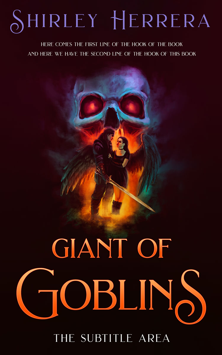 2D view of Premade Fantasy Book Cover - Graphite