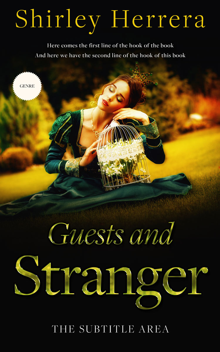 2D view of Premade Fantasy Book Cover - Old Gold