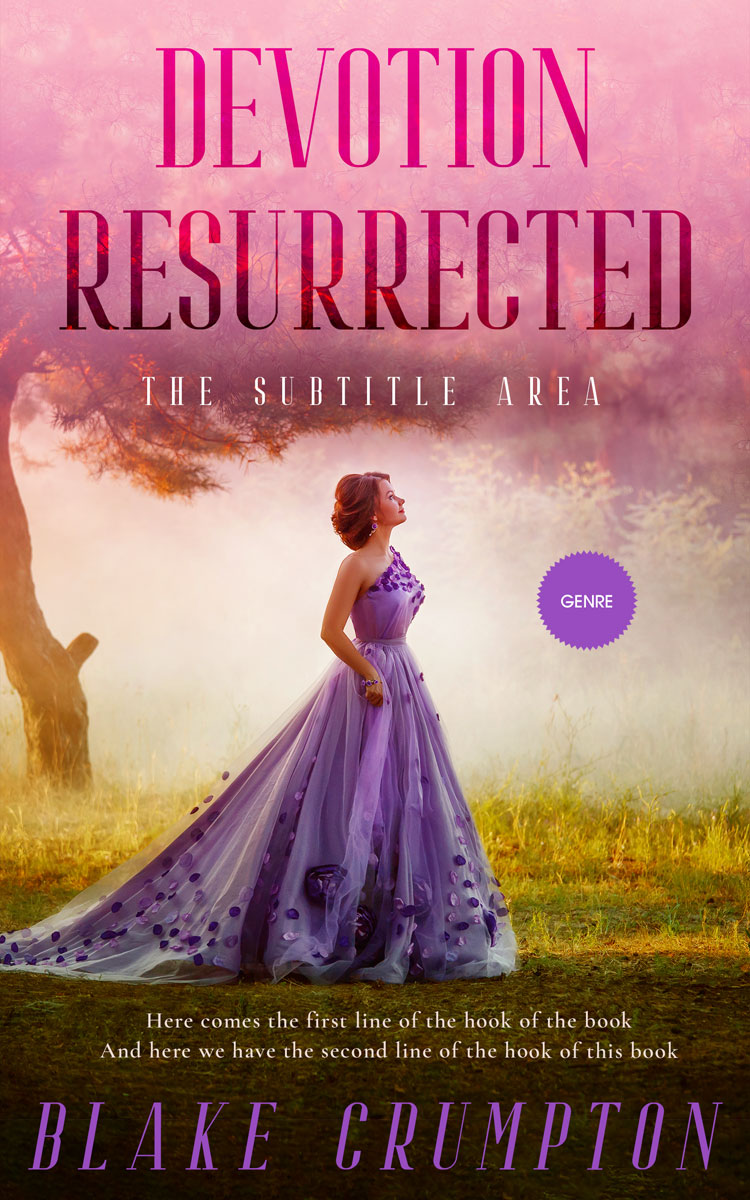 2D view of Premade Fantasy Book Cover - Puce