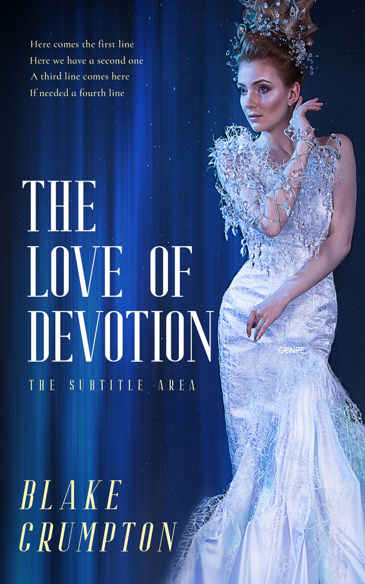 2D view of Premade Royal Romance Book Cover - Periwinkle Gray