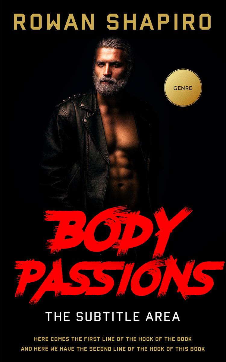 2D view of Premade Erotica Book Cover - Alizarin Crimson