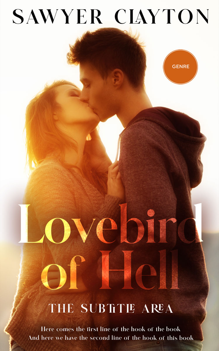 2D view of Premade Romance Book Cover - Cognac