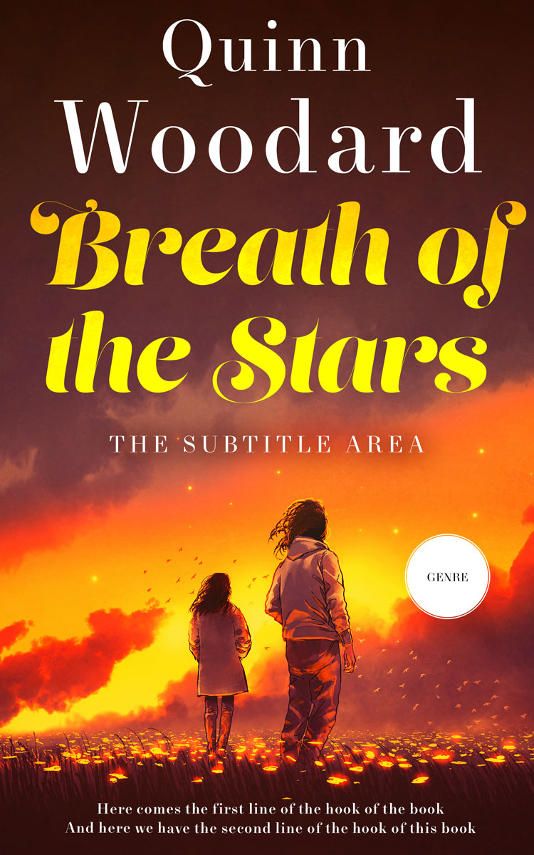 2D view of Premade Romance Book Cover - Carrot Orange