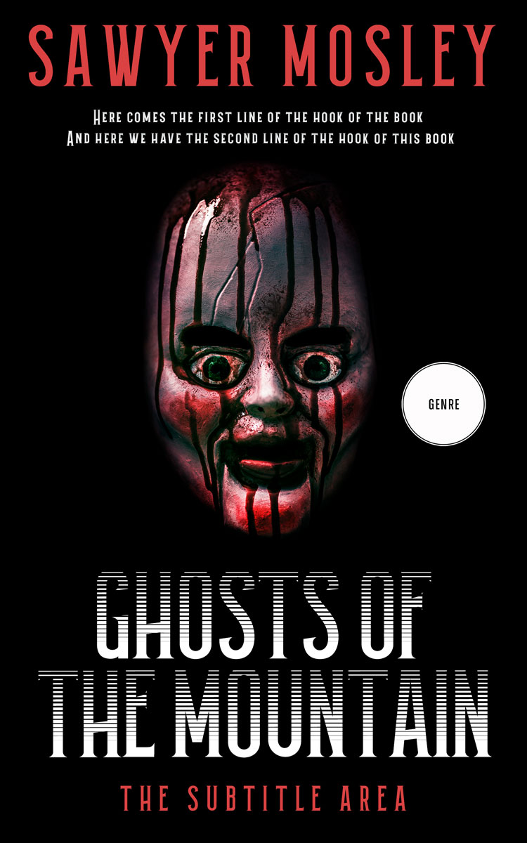 2D view of Premade Horror Book Cover - Black