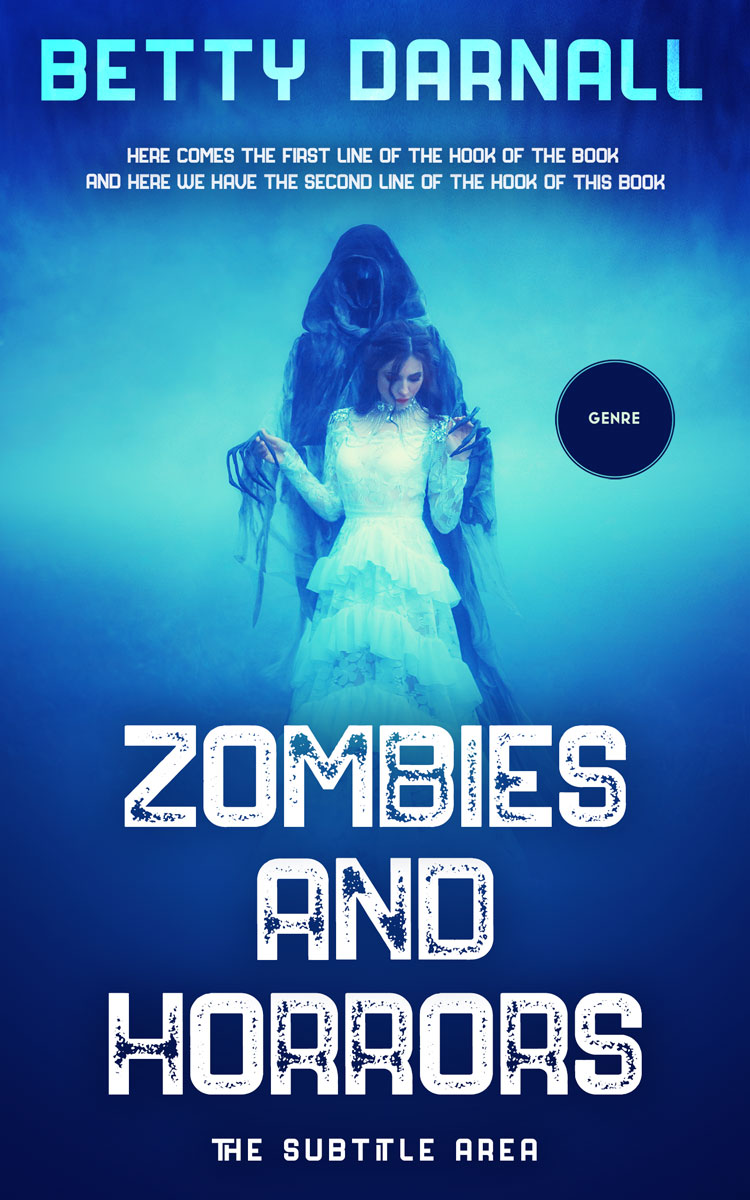 2D view of Premade Horror Book Cover - Catalina Blue