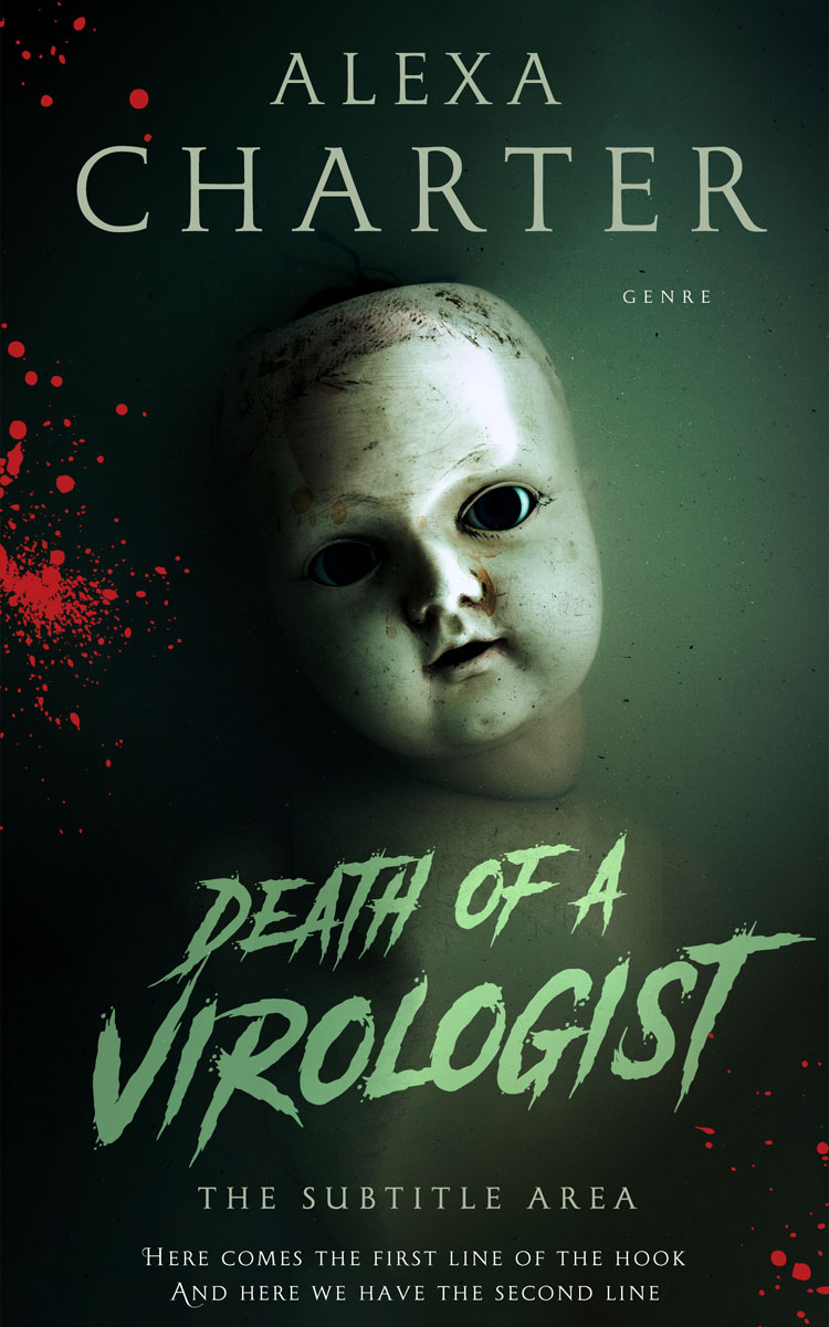 2D view of Premade Horror Book Cover - Racing Green