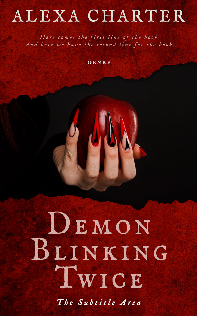 2D view of Premade Horror Book Cover - Dark Burgundy