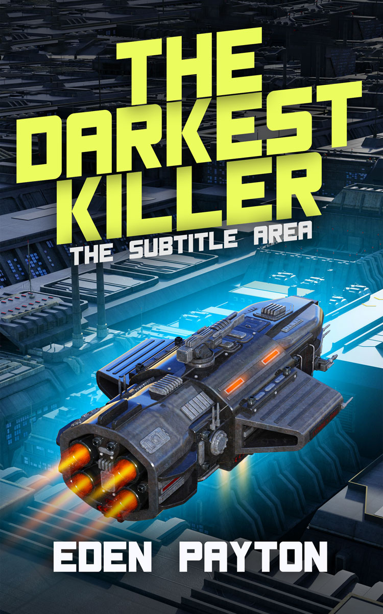 2D view of Premade Science Fiction Book Cover - Yellow Green