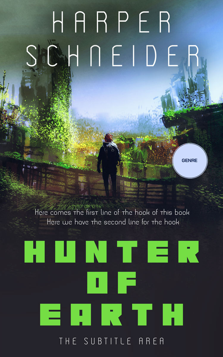 2D view of Premade Science Fiction Book Cover - Outer Space