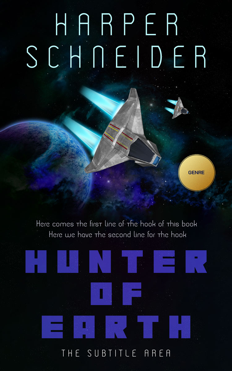 2D view of Premade Science Fiction Book Cover - Ebony