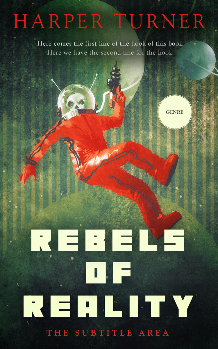 2D view of Premade Science Fiction Book Cover - Lunar Green