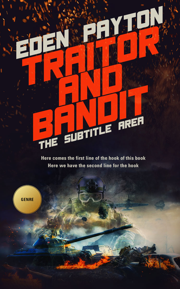 2D view of Premade Action & Adventure Book Cover - Japonica