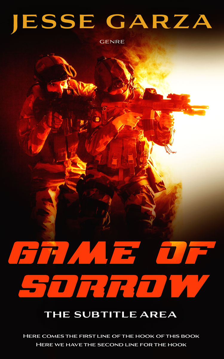 2D view of Premade Action & Adventure Book Cover - Wood Bark