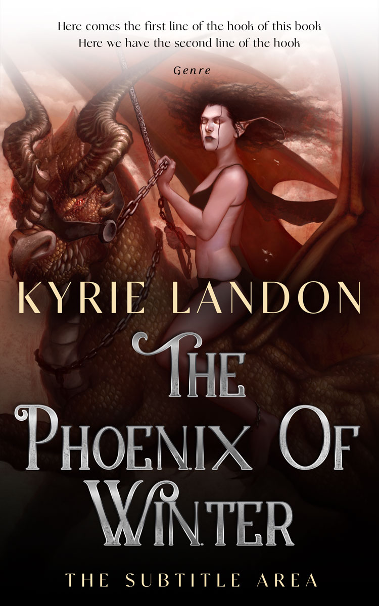 2D view of Premade Fantasy Book Cover - Clam Shell