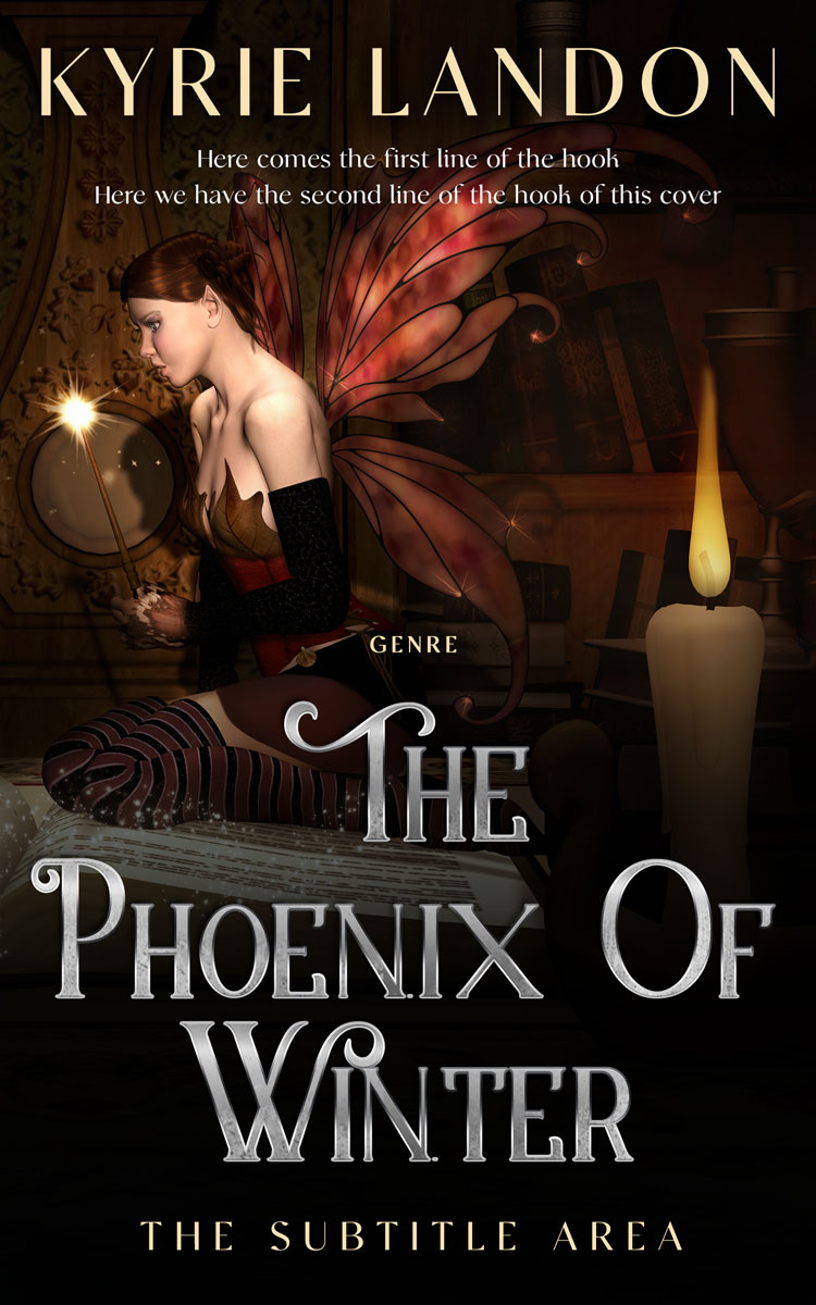 2D view of Premade Fantasy Book Cover - Asphalt