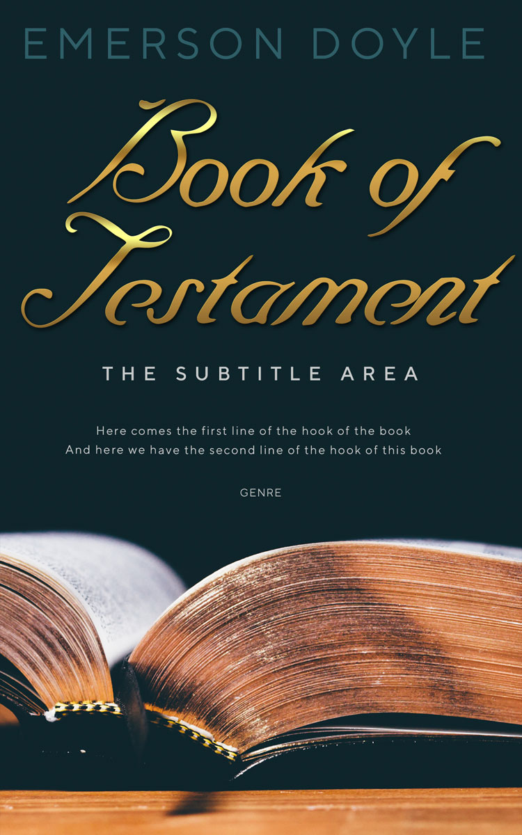 2D view of Premade Religion & Spirituality Book Cover - Antique Brass