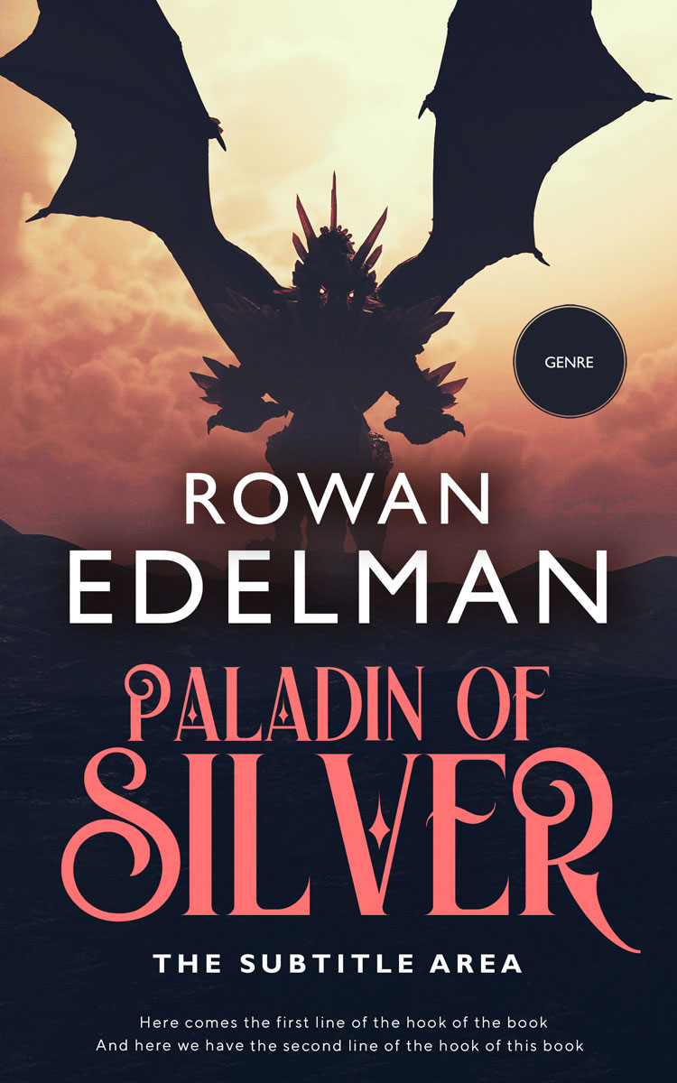 2D view of Premade Fantasy Book Cover - Steel Gray