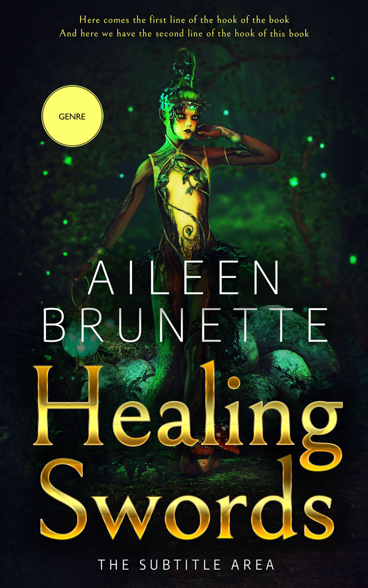 2D view of Premade Fantasy Book Cover - Racing Green