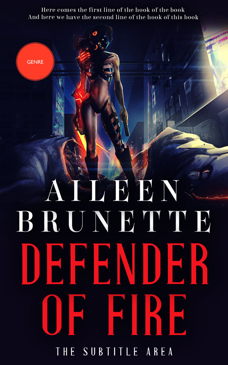 2D view of Premade Science Fiction Book Cover - Ebony