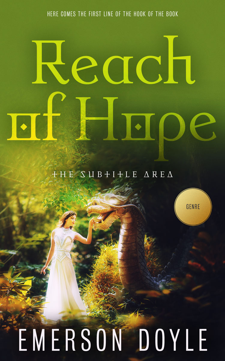 2D view of Premade Fantasy Book Cover - Thatch Green