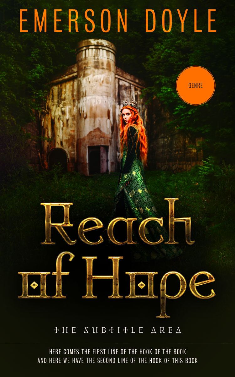 2D view of Premade Fantasy Book Cover - Green Waterloo