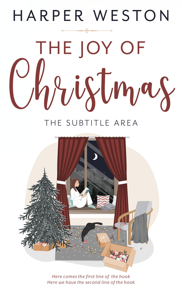 2D view of Premade Chick Lit Book Cover - Swirl