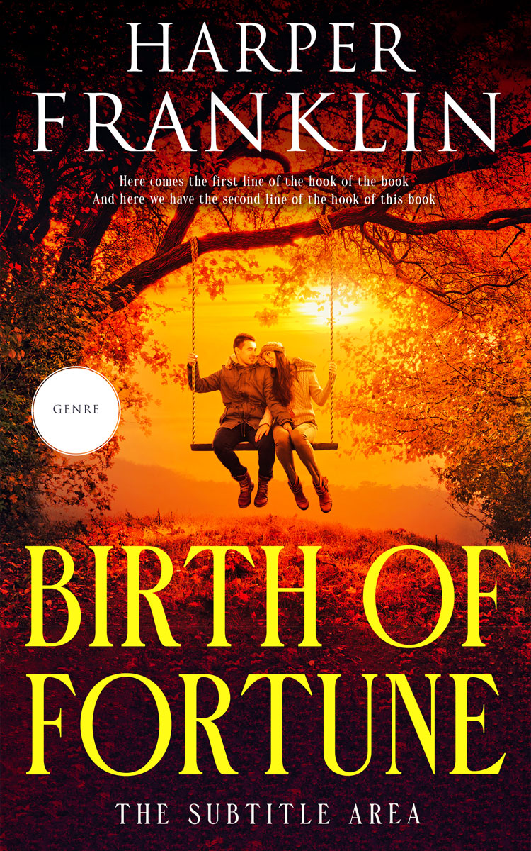 2D view of Premade Romance Book Cover - Carrot Orange