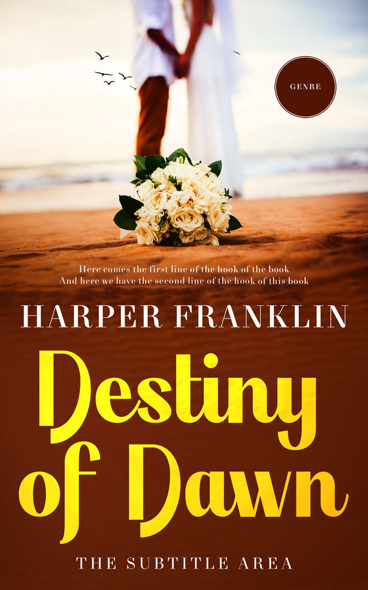 2D view of Premade Romance Book Cover - Double Colonial White