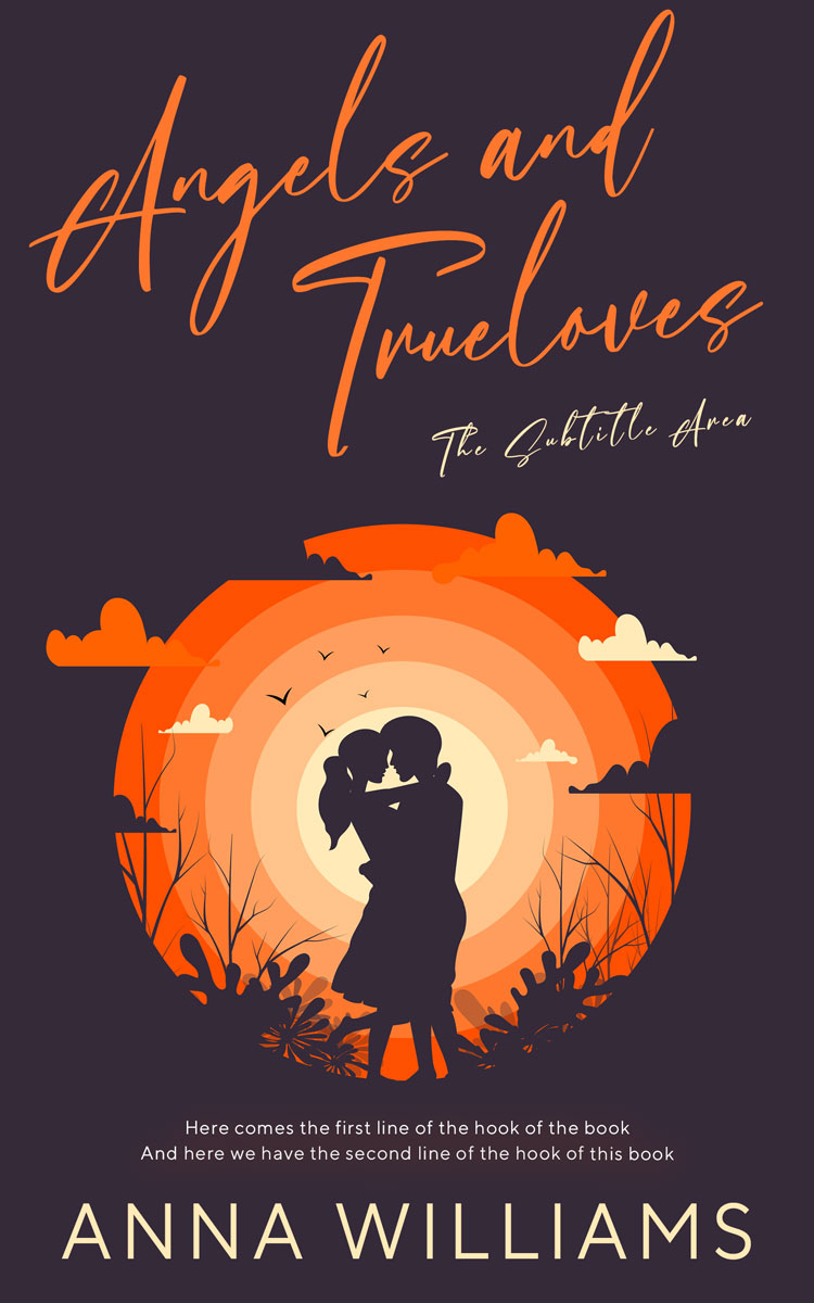 2D view of Premade Romance Book Cover - Blackcurrant