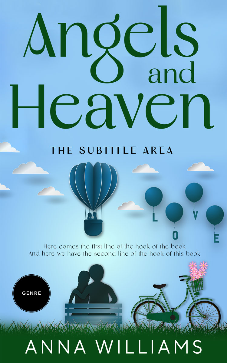 2D view of Premade Romance Book Cover - Cornflower