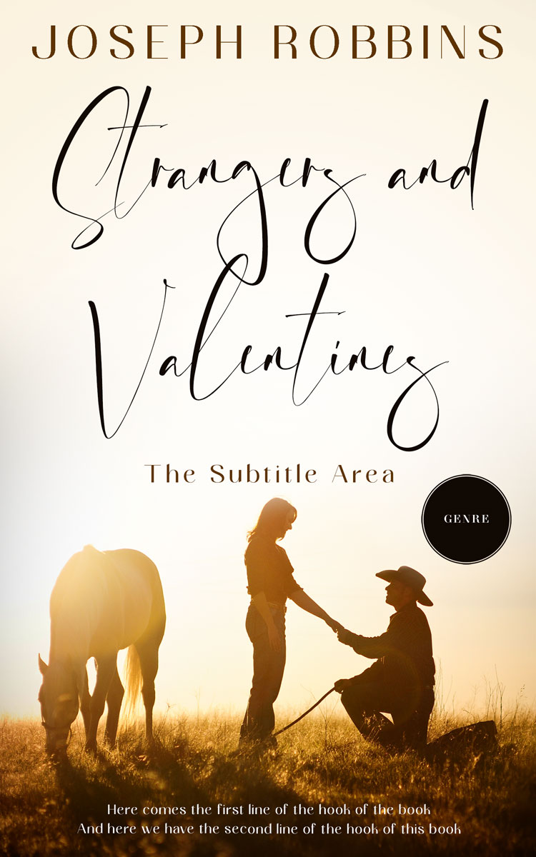 2D view of Premade Romance Book Cover - Dark Ebony