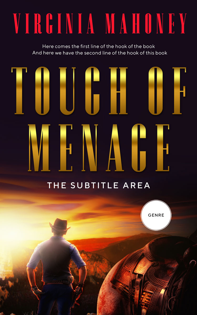 2D view of Premade Action & Adventure Book Cover - Raw Sienna