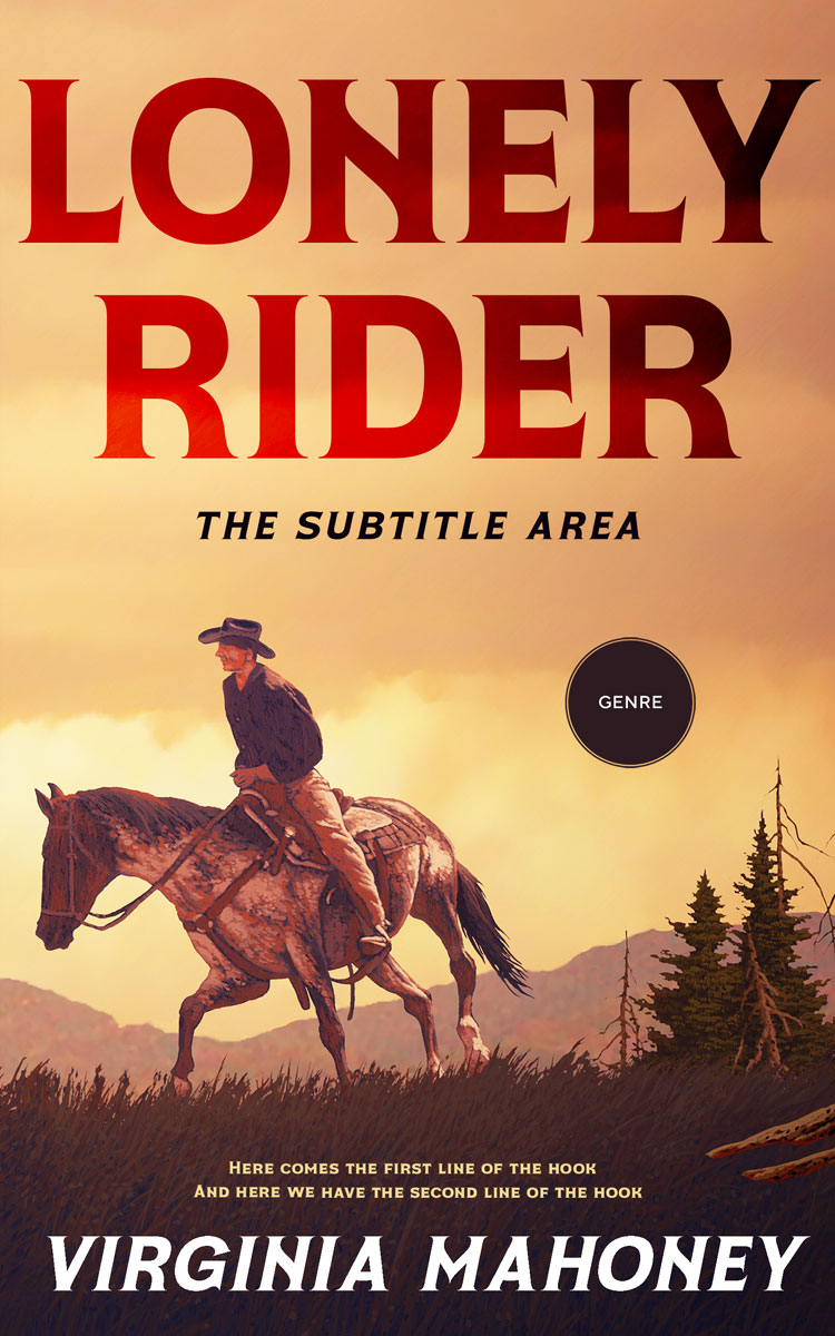2D view of Premade Western Book Cover - Harvest Gold