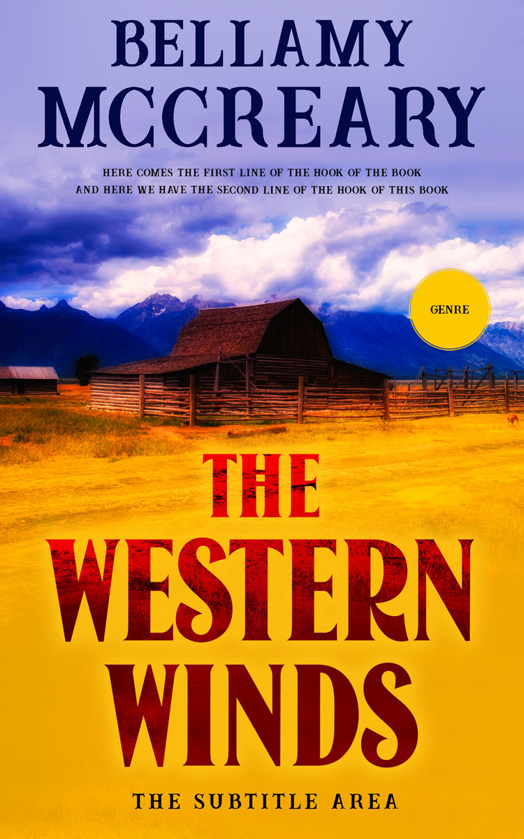 2D view of Premade Western Book Cover - Sun