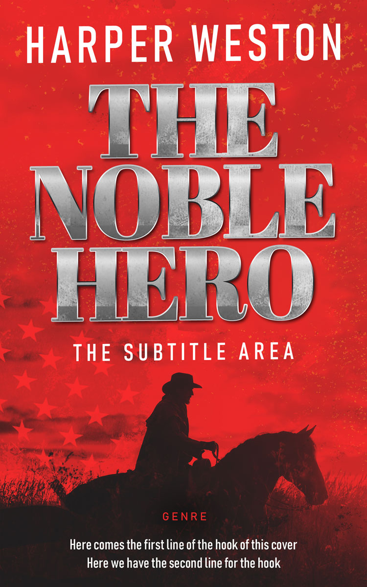 2D view of Premade Action & Adventure Book Cover - Persian Red