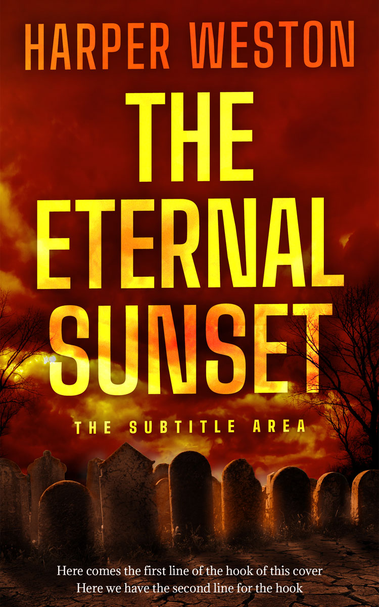 2D view of Premade Horror Book Cover - Dark Burgundy