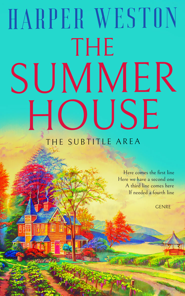 2D view of Premade Literary Fiction Book Cover - Turquoise