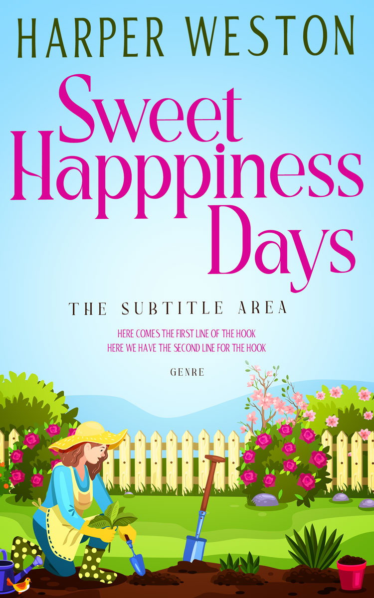 2D view of Premade Literary Fiction Book Cover - Mint Tulip