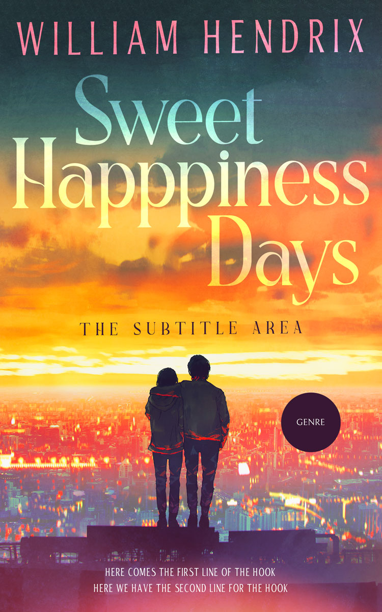 2D view of Premade Romance Book Cover - Antique Brass