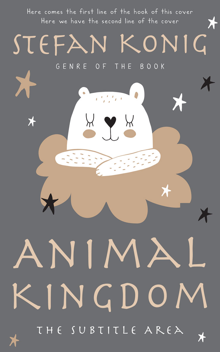 2D view of Premade Children's Book Cover - Mid Gray