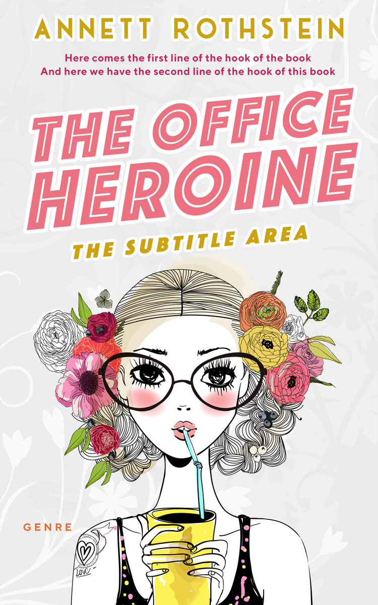 2D view of Premade Chick Lit Book Cover - Soft Peach