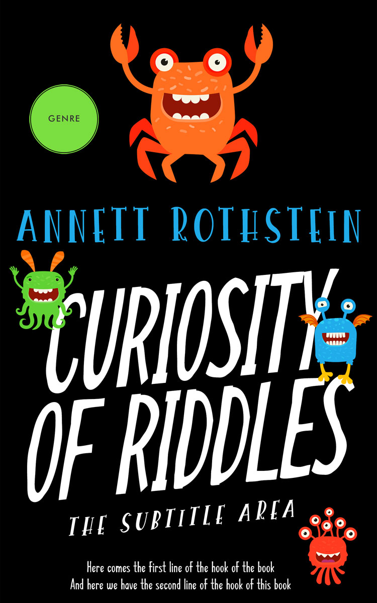 2D view of Premade Children's Book Cover - Black