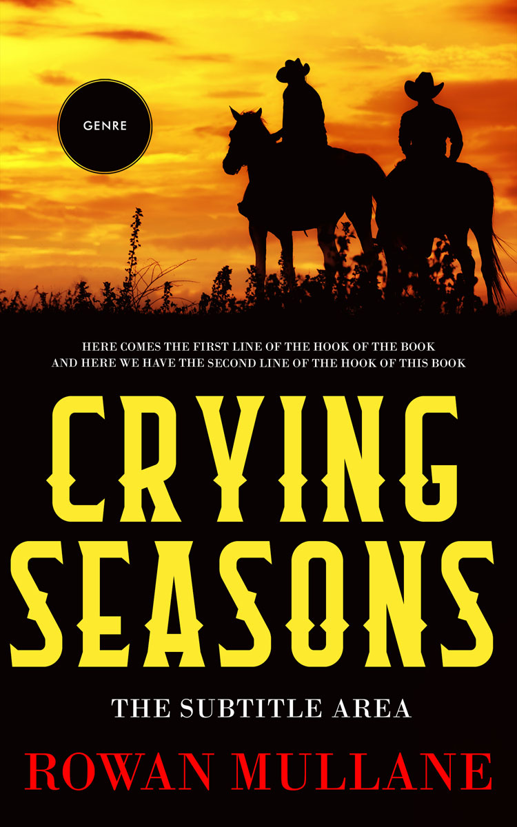 2D view of Premade Action & Adventure Book Cover - Saffron