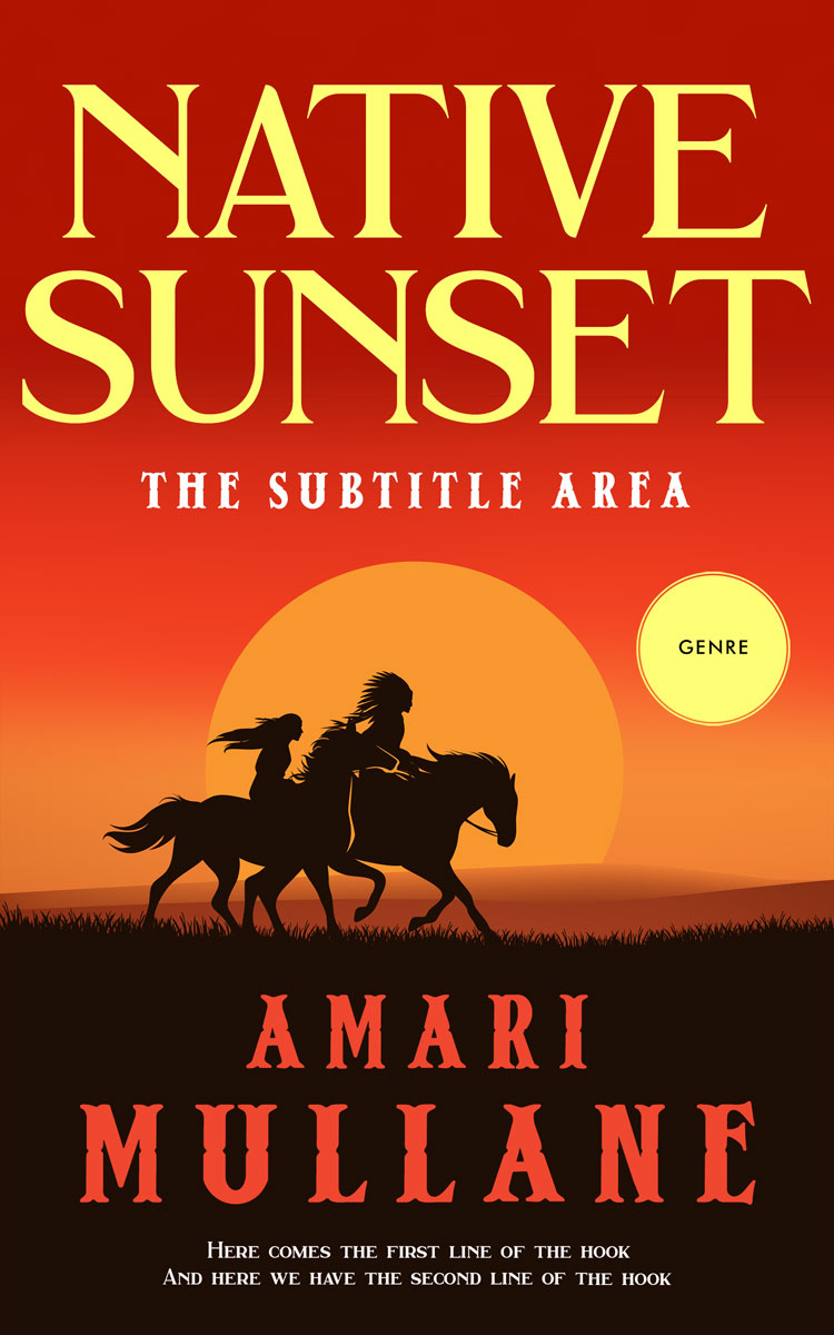 2D view of Premade Action & Adventure Book Cover - Creole