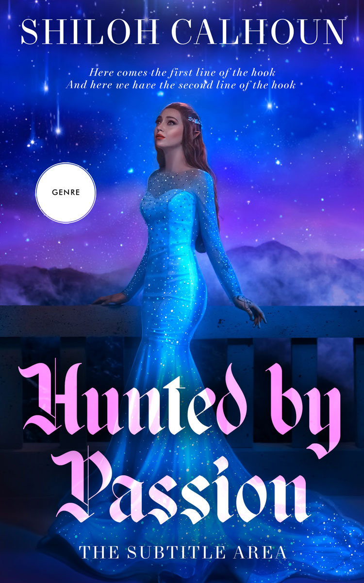 2D view of Premade Romance Book Cover - Persian Blue