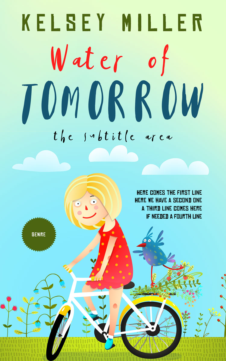 2D view of Premade Children's Book Cover - Mint Tulip