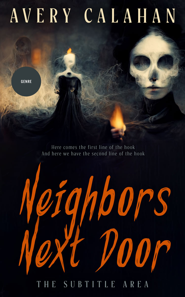 2D view of Premade Horror Book Cover - Raw Sienna