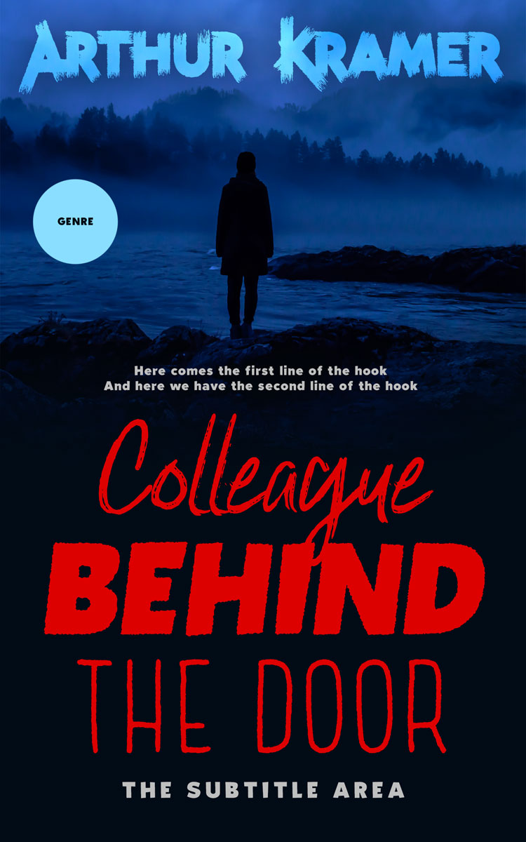 2D view of Premade Horror Book Cover - Brick Red